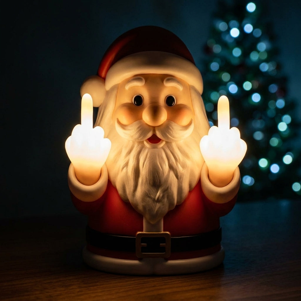 Le Père Noël Insolent — Veilleuse LED de Noël