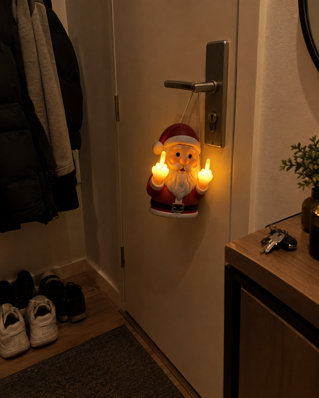 Le Père Noël Insolent — Veilleuse LED de Noël